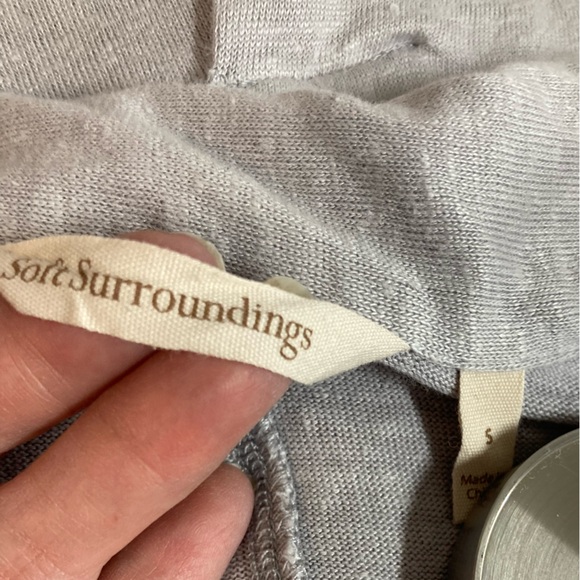 Soft Surroundings Go Lively Gray Cotton Modal Long Cardigan Size Small - Picture 5 of 12